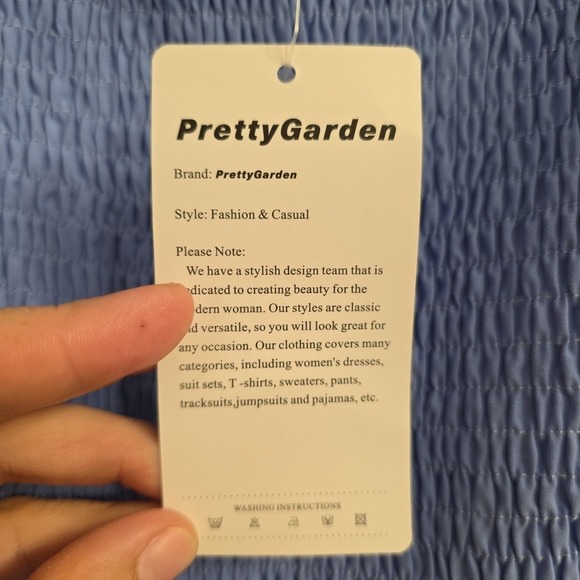 NEW PRETTYGARDEN Women Casual Summer Dress Short Sleeve Smocked BEAUTIFUL Large - Picture 9 of 12